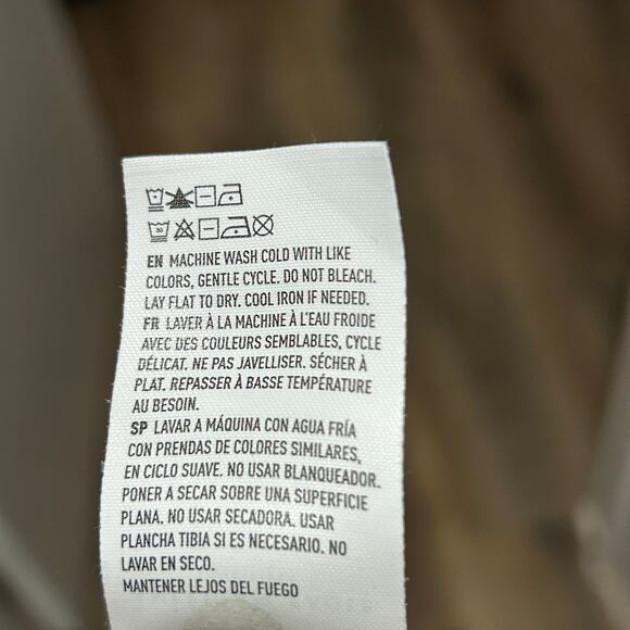 American Eagle Plaid Flannel Shirt Women’s Small Cream Oversized Snap Button - Picture 12 of 12